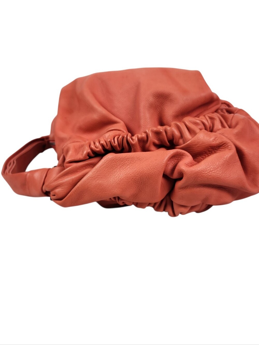 Marni Vintage Rouched Orange Leather Hobo Handbag Shoulder Bag Purse Luxury - Picture 7 of 16